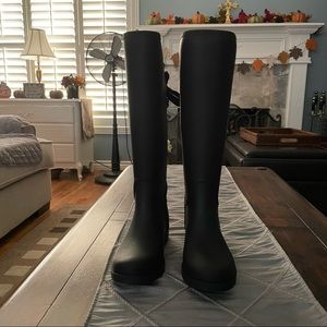 New COACH TRISTEE Black Matte Rainboots. Size 7